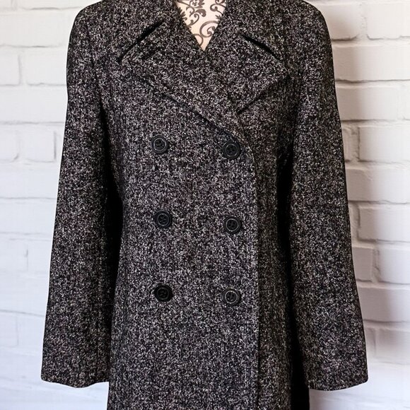 Calvin Klein Classic Double Breasted Large Buttons Wool Blend Jacket Size 12 - Picture 2 of 16